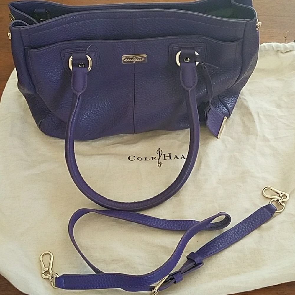 Deep purple leather Cole Haan Tote/shoulder Bag